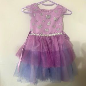 Purple and silver butterfly dress for girls size 6